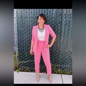 New‎ Boutique Shawl Neck Open Front Blazer & Pants Suit